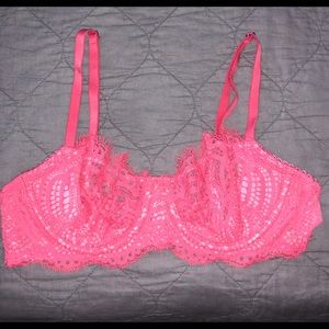 Victoria’s Secret bright pink lace bra